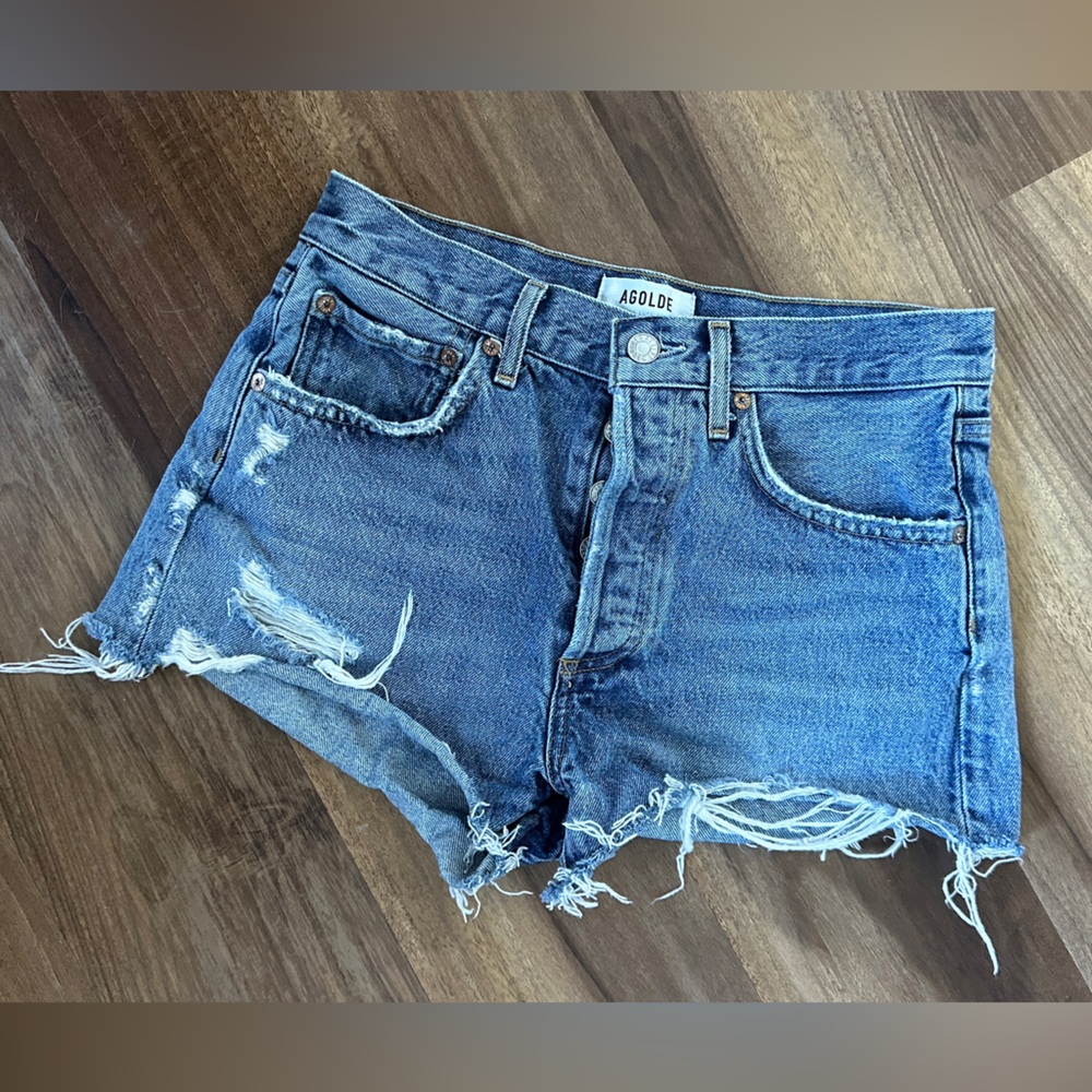 Agolde Parker dark Swapmeet denim shorts